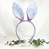 Sequin Rabbit Christmas Party King Bunny Girl Headband Hairband, Purple, 1 Piece
