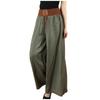 Women's Wide Leg Linen Streetwear Casual Comfort Vacation Casual Daily Weekend Pocket Long Comfort Plain Pants