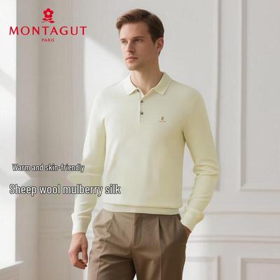 Мужской вязаный пуловер MONTAGUT из мериносовой шерсти и шелка