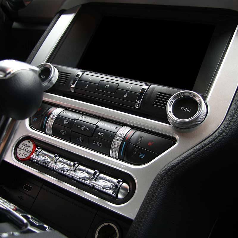 Car Central Control Navigation Panel Decorative Cover Stickers Fit For Ford Mustang 2015 Up ABS Interior Accessories