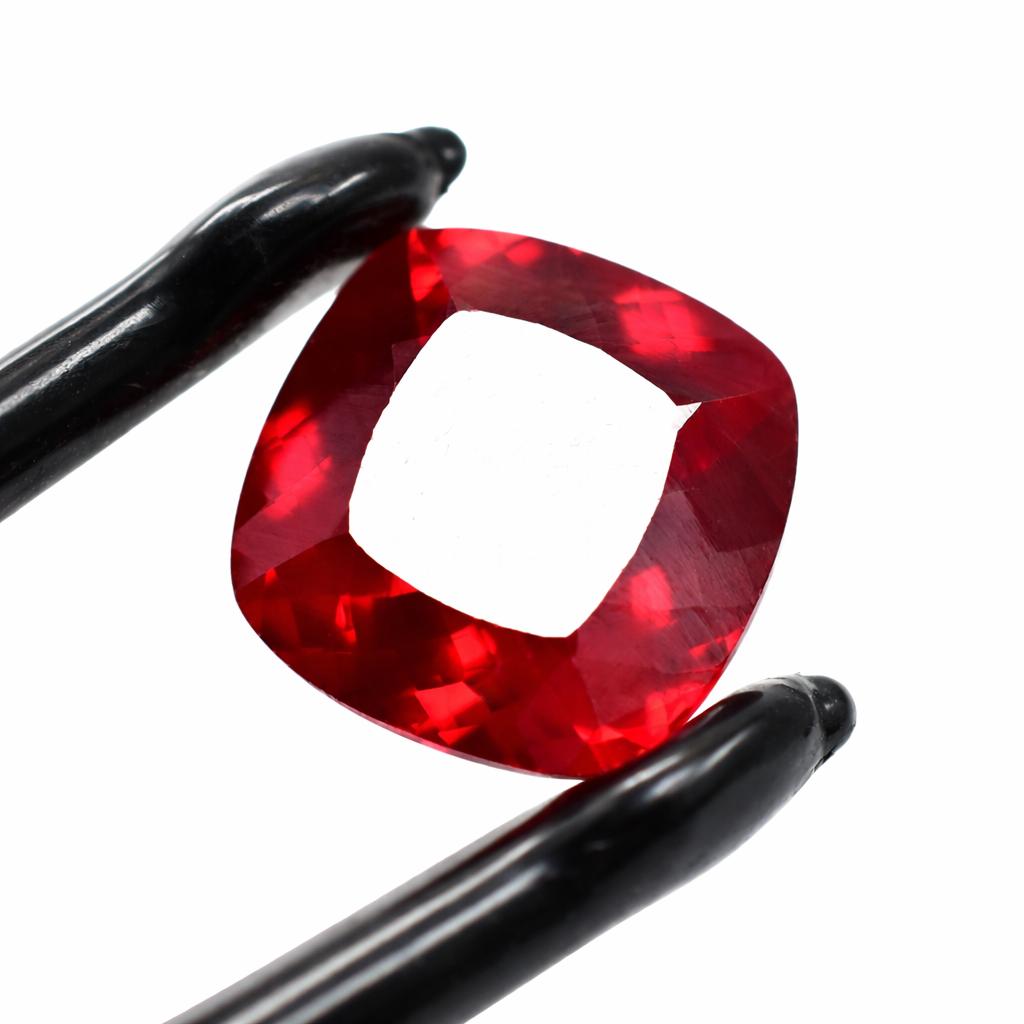 Natural Red Ruby Loose Gemstone Mozambican 12 ct Square Cushion Shape for Jewelry Making and Crafts
