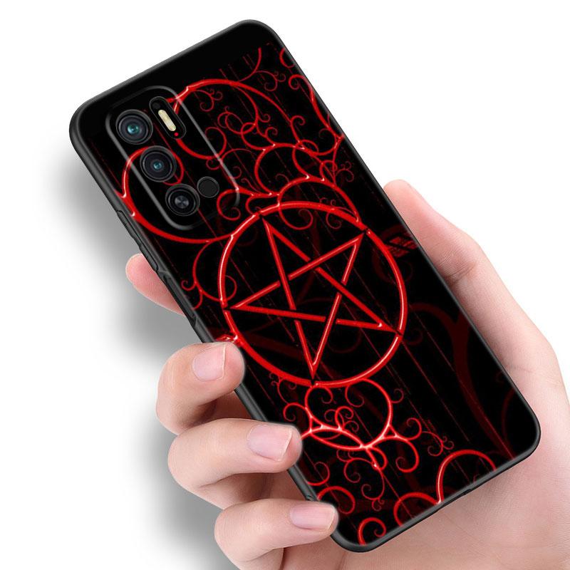 Пентаграмма 666 демонический сатанинский черный силиконовый чехол для телефона Xiaomi Redmi Note 10 11 11S 12 13 4G 8 9 11T Pro 5G + 8T 9S 10S 12S