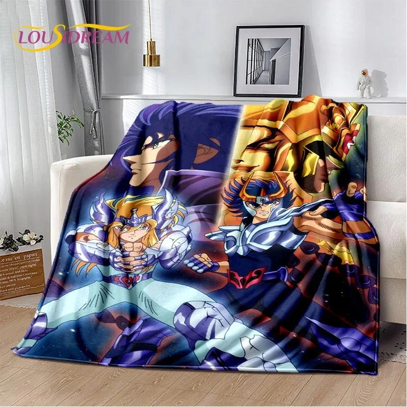 Мягкое фланелевое одеяло из мультфильма Saint Seiya 3D Retro для кроватей, диванов, пикников, пледов для отдыха на свежем воздухе, подарков