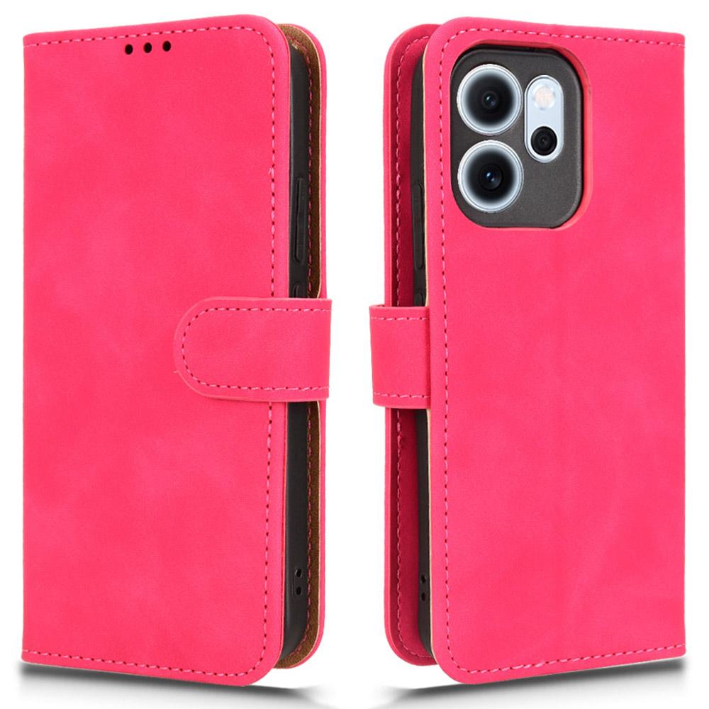 For Oppo Reno14 F 5G Leather Case Skin Feel Anti Drop Wallet Flip Phone Cover