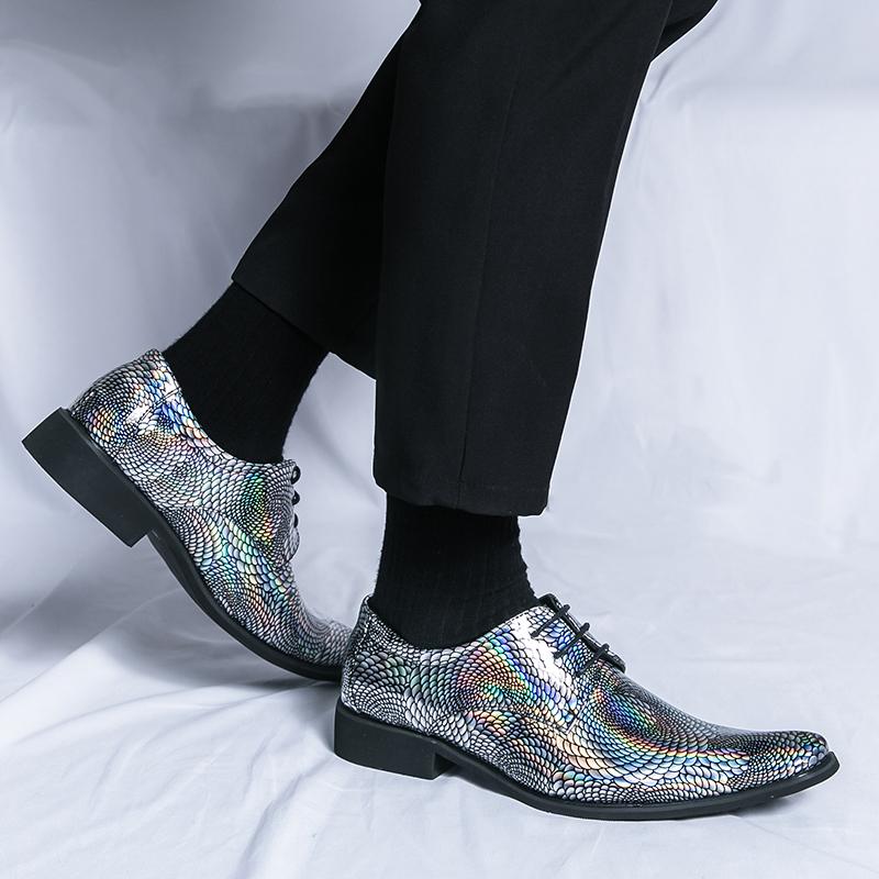 Men's Fashion Party Leather Shoes Patent Leather Pointed-toe Shiny Shoes Men Dress Business Grace Shoes Men Wedding Casual Flats