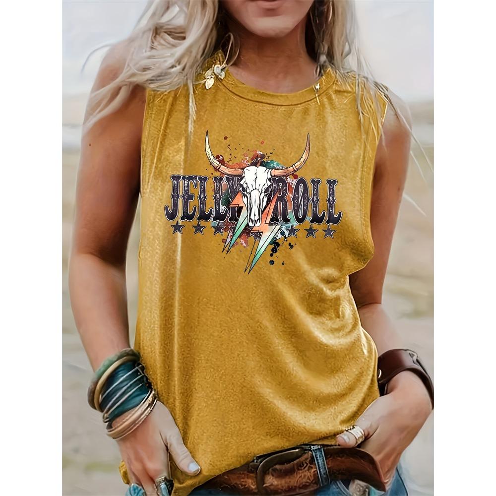 Женская майка в винтажном стиле с 3D-принтом в этническом стиле, женская футболка без рукавов, летняя повседневная женская майка для улицы