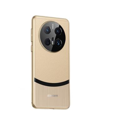 Применимо к чехлу для телефона Huawei Mate70pro, Гальваническое сращивание, Полный пакет линз M60, Ударопрочный 50, Деловой однотонный кожаный чехол 40