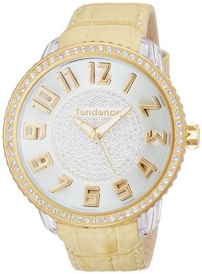 Часы Glam White Dial Polycarbonate Mineral Glass Quartz Watch TY430143 Beige 48.5MM Womens [Товар]