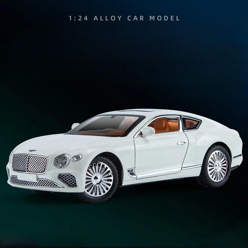 1:24 Модель Bentley Continental GT Игрушечные Машинки Сплав Литье под Давлением Амортизация Поворот Переднего Колеса Звук Свет Настольное Украшение Транспортное Средство