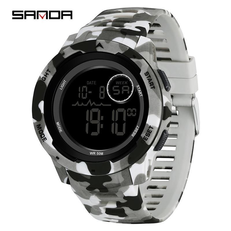 SAMDA Watch спортивные водонепроницаемые электронные часы камуфляжные многофункциональные электронные часы