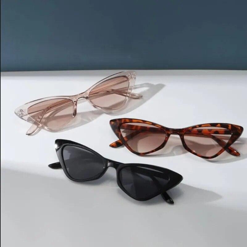 Small Cat Eye Sunglasses Women Cute Skinny Cat Eye Eyewear Retro Vintage Narrow Sunglasses Set