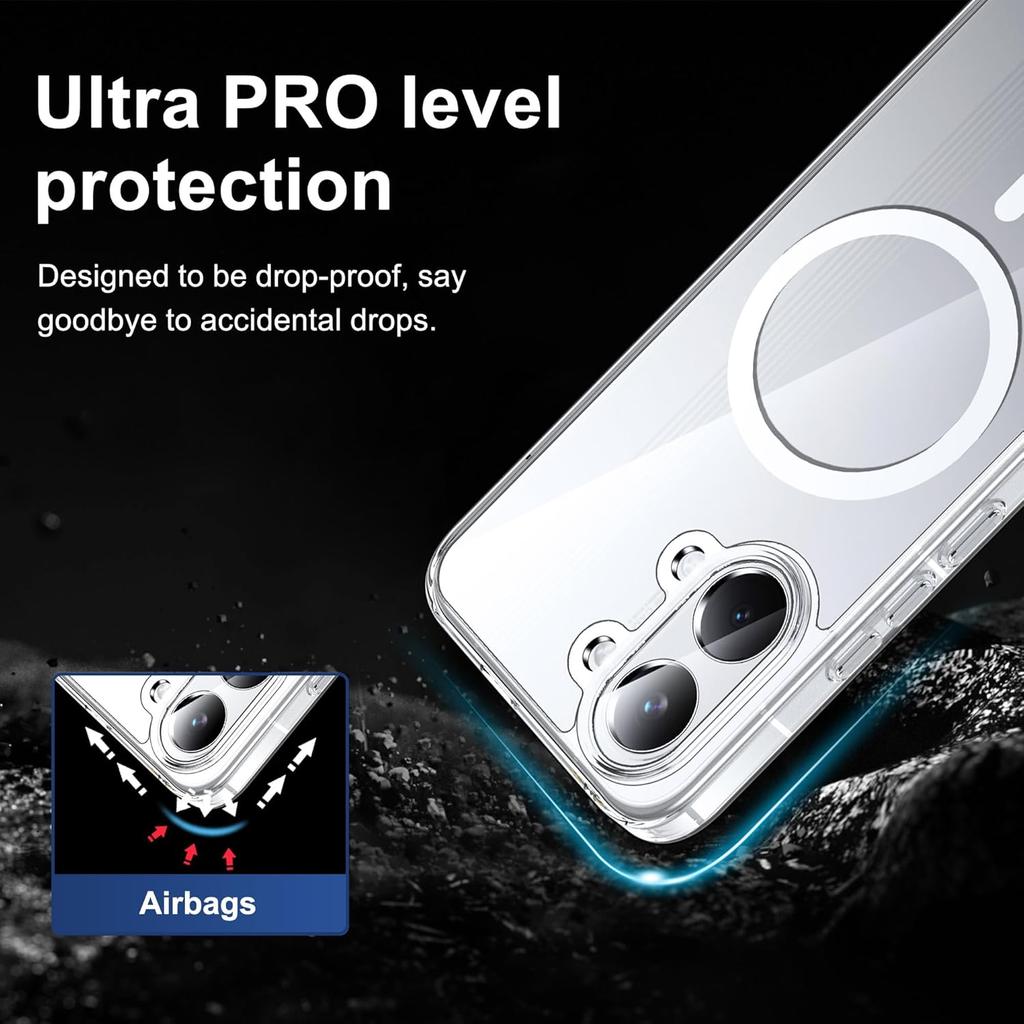 Ударопрочный Магнитный Чехол с Беспроводной Зарядкой для Xiaomi Poco X8 Pro Max PocoX8ProMax PocoX8Pro 5G Прозрачная Задняя Крышка Чехол для Телефона