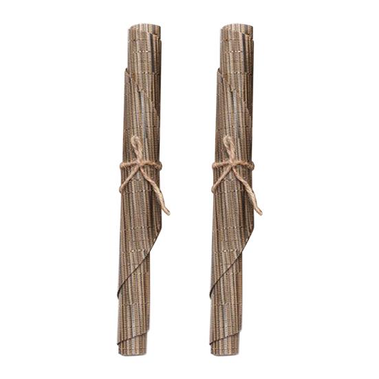 2 шт., подставка для столовых приборов с бамбуковым узором, овальная, противоожоговая, термостойкая, нескользящая, водонепроницаемая, теплоизоляция, ПВХ, можно мыть в посудомоечной машине, украшение для обеденного стола