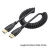 Right Angle HDTV Coiled Cable 90Degree Male to Male Spring Design Cord Extends from 19 to 75Inches Supports 4K60HZ