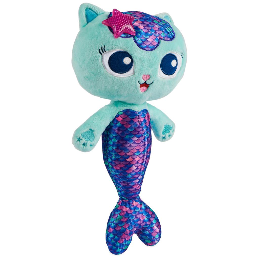 Gabby's Dollhouse 14-inch Interactive Talking MerCat Plush Toy for Kids with Lights, Music, and Phrases, for Girls and Boys Ages 3+