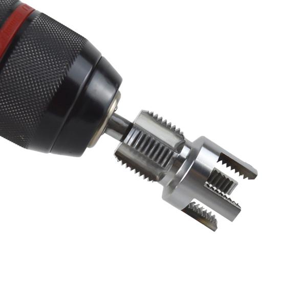 Интегрированный инструмент для нарезания внутренней и наружной резьбы на трубах Универсальный инструмент для нарезания резьбы на трубах Совместимый с электродрелью Набор резьбонарезного инструмента для ПВХ труб