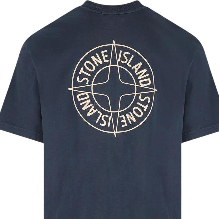 STONE ISLAND Мужская футболка с круглым вырезом, принтом логотипа и короткими рукавами L1S152100001S0284-V0020