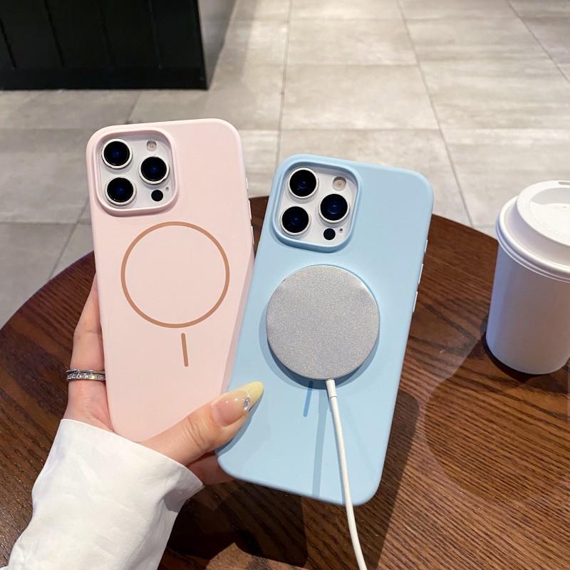 Роскошный оригинальный чехол из жидкого силикона для iPhone 16 15 14 13 12 11 Pro Max Plus Для Magsafe Магнитная беспроводная зарядка Мягкая крышка