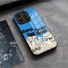 Чехол для телефона Band D-Deep P-Purple для IPhone 17 Air 16 E Pro Max 15 14 13 Mini 12 Pro 11 Max Plus Черная стеклянная крышка