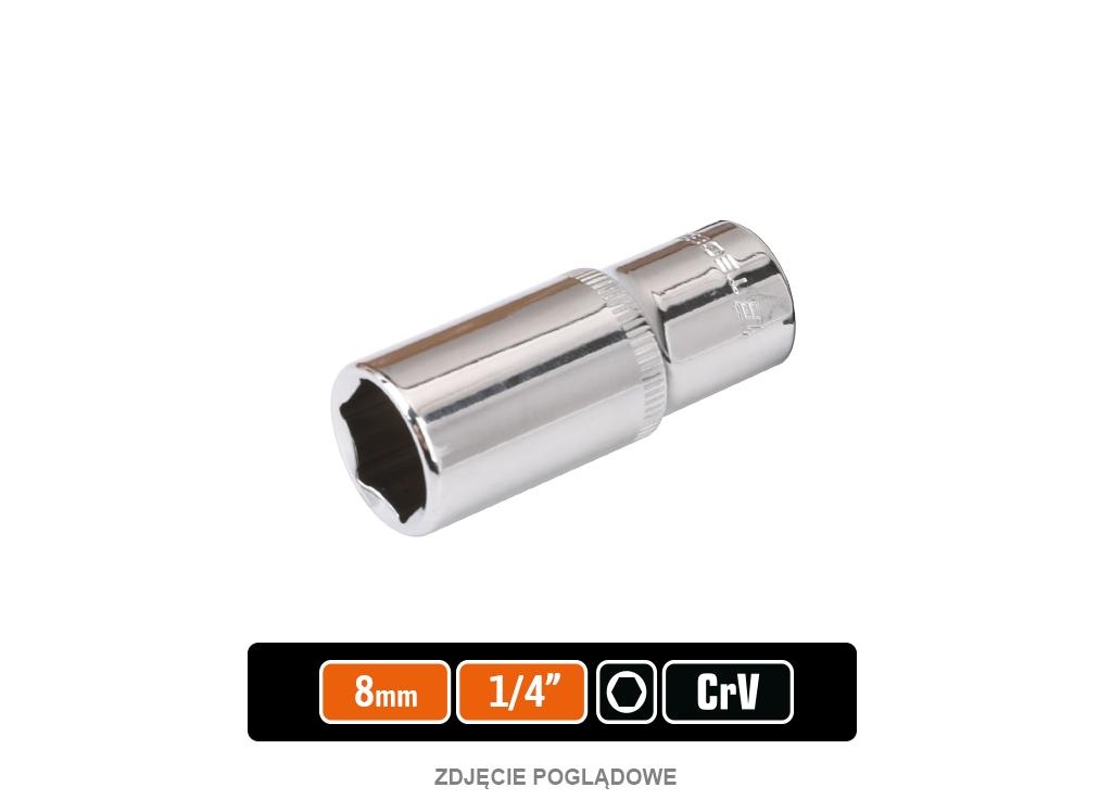 Klucz Nasadowy 1/4" Sześciokątny Długi 8 Mm / Teger