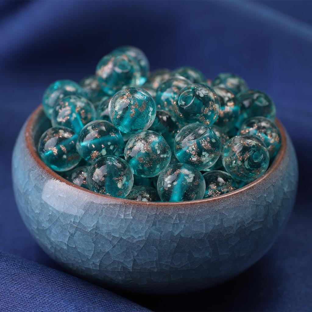 10mm Light Glowing For Night Colorful Loose Glazed Glass Beads for Bracelet Necklace DIY Jewelry Making