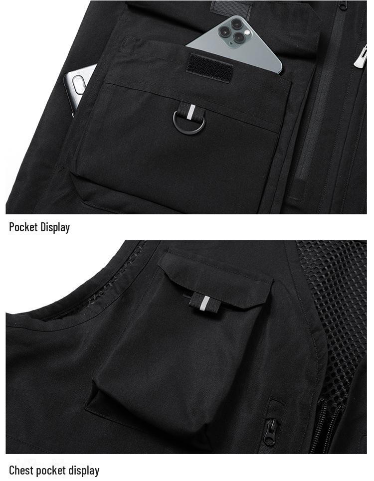 Мужской рыболовный жилет Director с несколькими карманами и напечатанным логотипом