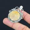 Mothers day Sale Sterling Silver Round Fossil Coral Gemstone Daughter Pendant