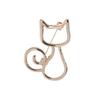 Women Brooch Hollow Kitty Shape Smooth Stainless Anti-slip Wear-resistant Coat Collar Hat Scarf Decoration Clothes Pin Business Events Garment Jewelry