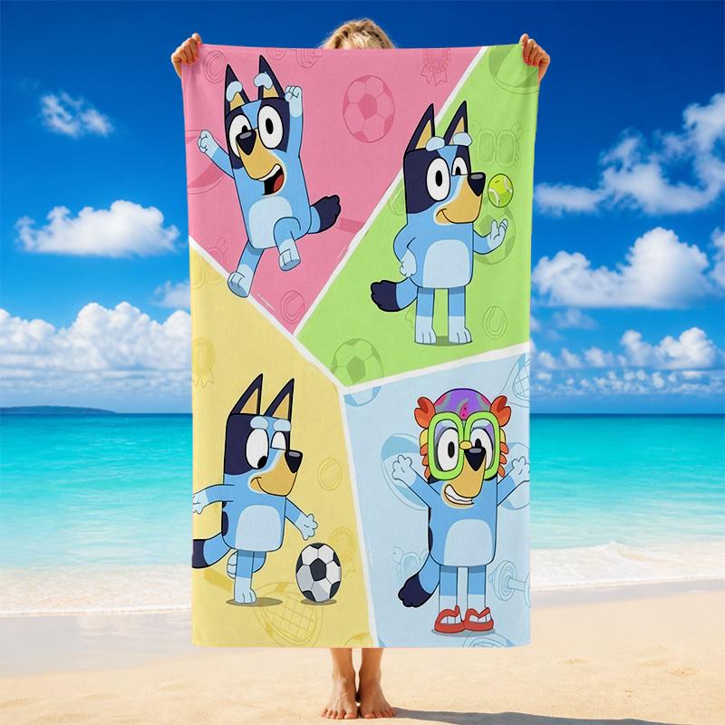 Bluey Quick Dry Microfiber Beach Towel Soft Absorbent Sand Resistant Towel For Beach Pool Travel Summer