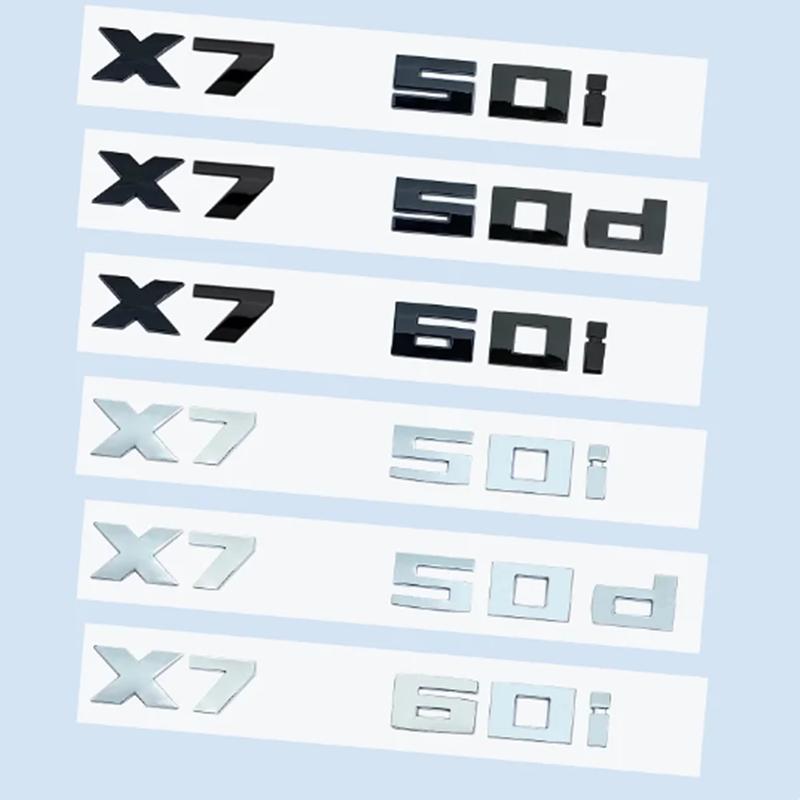 AAAOQ1 Chrome Black 3D Numbers M X7M50i X7M50d X7M60i X7 M50i M60i M50d ABS Emblem for BMW X7 Series G07 Car Trunk Badge Logo Sticker