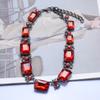 Fashion Pop Red Glass Exaggerated Necklace Jewelry Gift Accessories Female Clavicle Chain