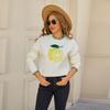Лимонный жаккардовый пуловер, новый универсальный вязаный топ большого размера с круглым вырезом для осени и зимы