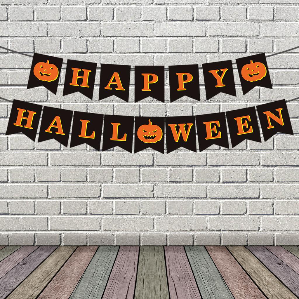 Halloween Banner Happy Halloween Banner with Pumpkin Signs Halloween Party Decorations Hanging Party Supplies Gift