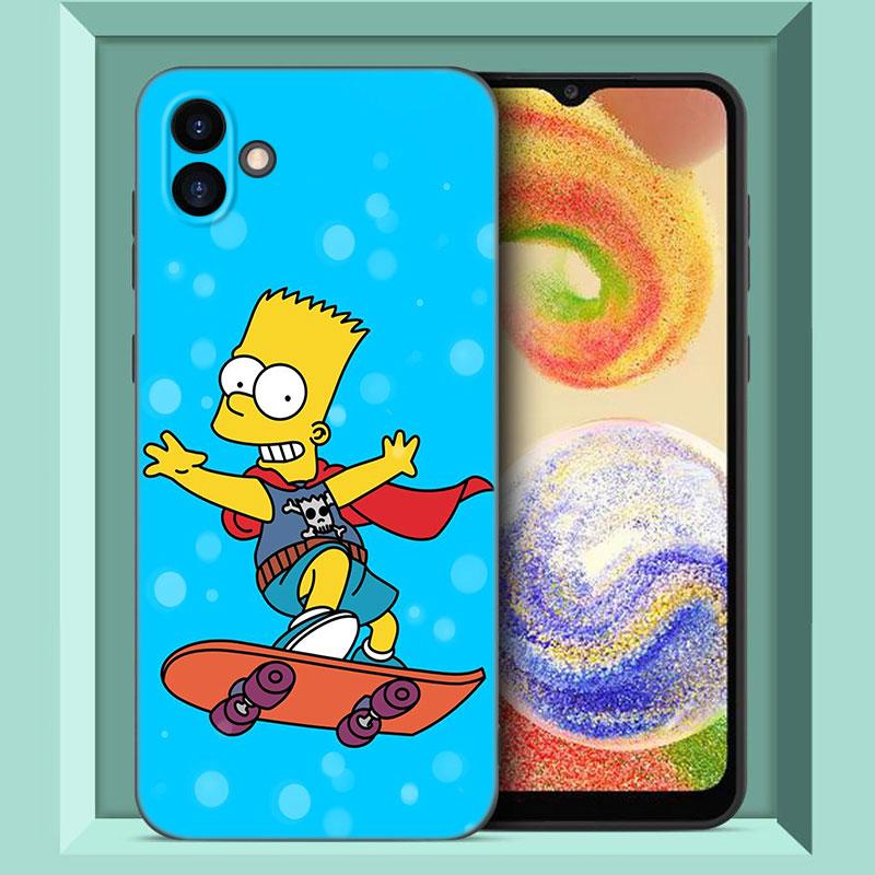 The Simpsons Black Silicone Phone Case For Samsung Galaxy A01 A03 Core A04 E A02 A05 A10 A20 A21 A30 A50 S A6 A8 Plus A7 2018