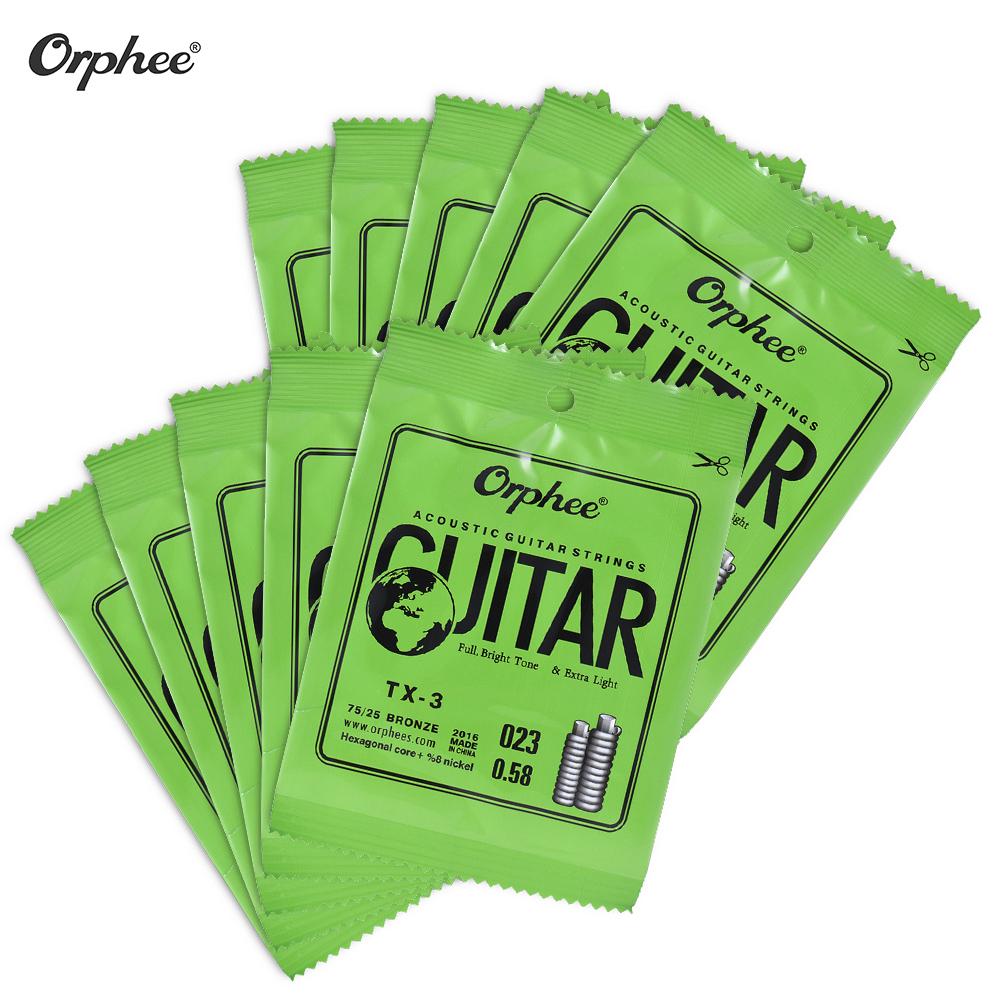 Замена одной струны Orphee TX-3 для акустической фолк-гитары, третья стринга (.023), упаковка из 10 шт.