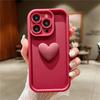 Милый мягкий жидкий силиконовый чехол с 3D сердцем любви для iPhone 15 11 12 13 14 Pro Max XR X XS Plus, бампер ярких цветов, противоударный чехол