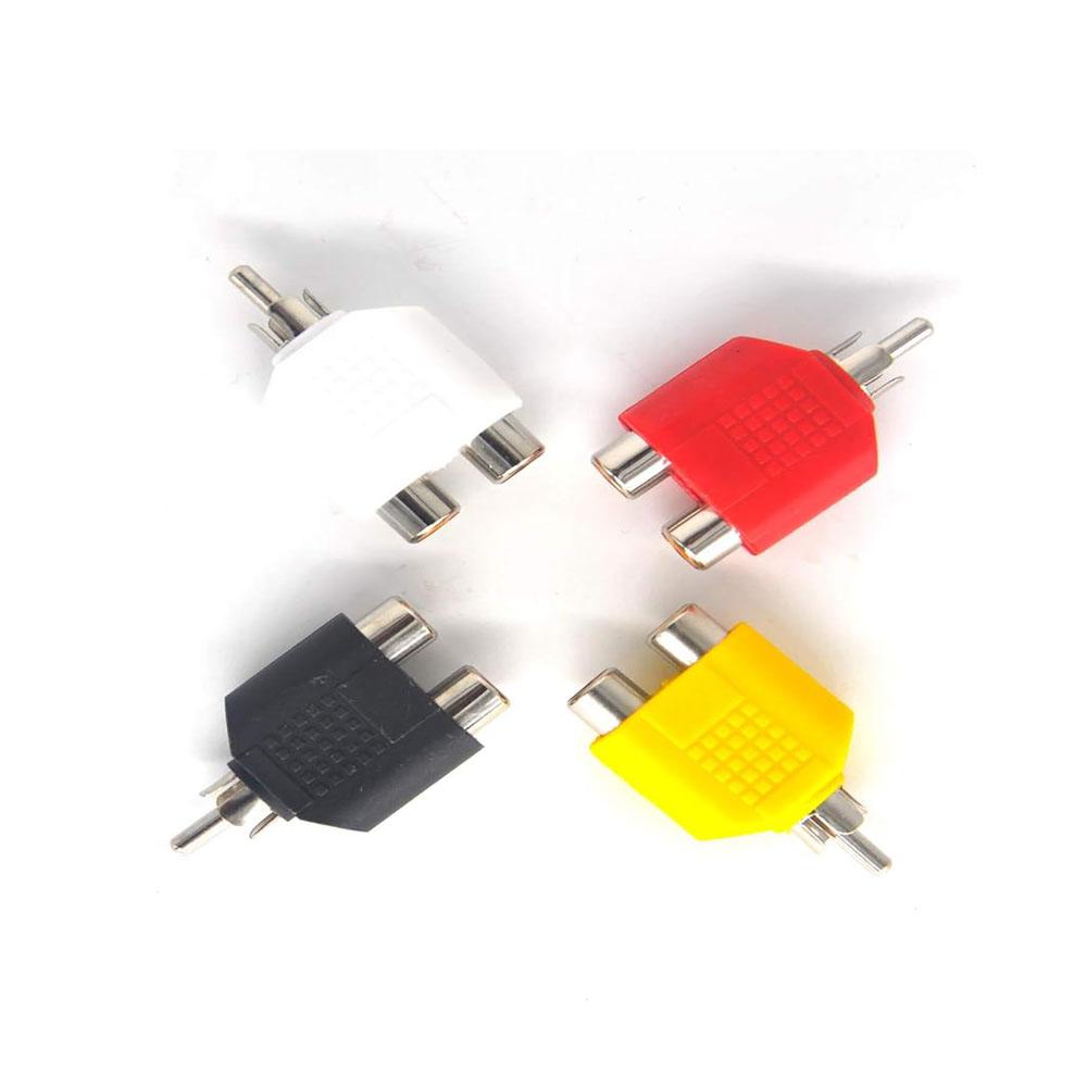 4x 1-Male To 2-Female Cable Adapter RCA Y Splitter AV Audio Video Plug Converter