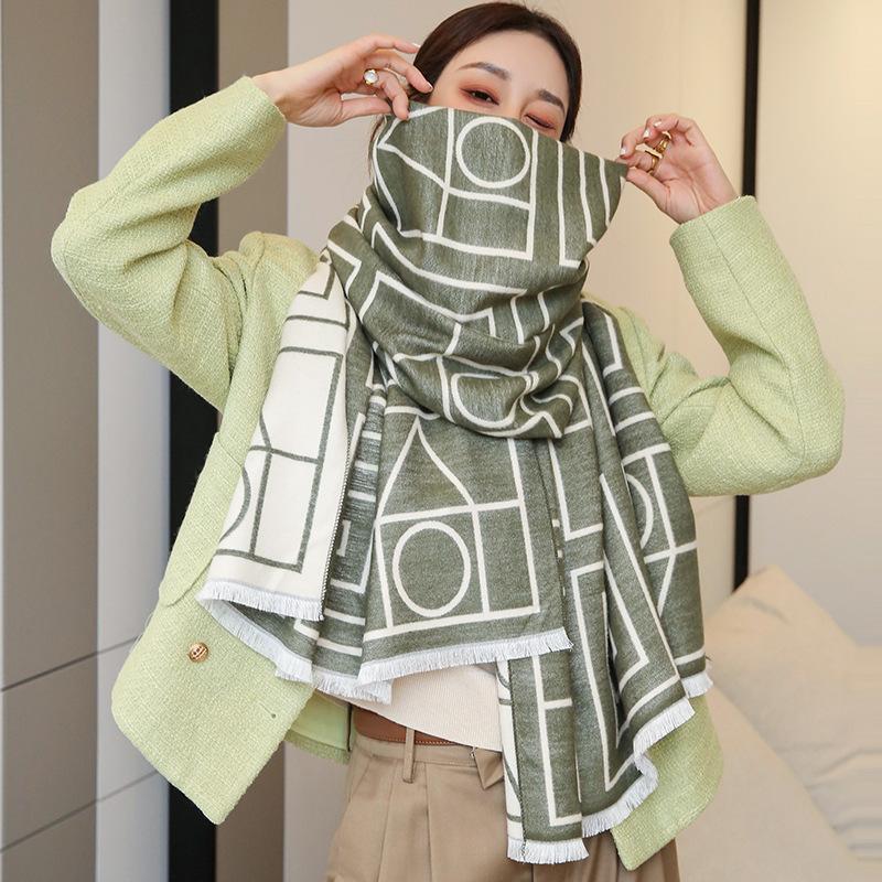 New Versatile Imitation Cashmere Warm Scarf Thickened Shawl