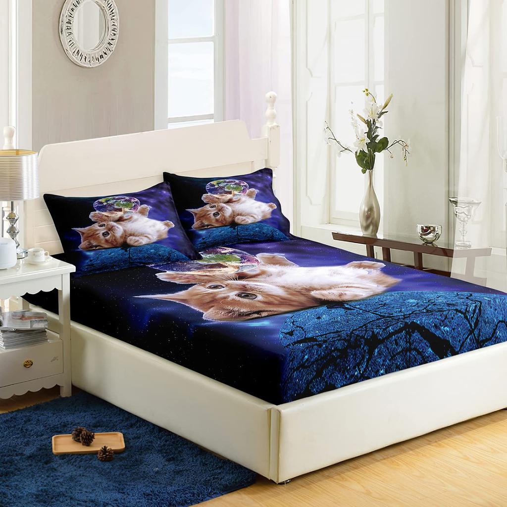 Узор Розовый Фламинго Шапка на Кровать Комплект из Трех Предметов Цифровая Печать Постельное Белье Шапка на Кровать Комплект из Трех Предметов Дети И Взрослые