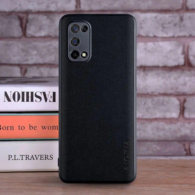 Чехол для OPPO Realme 7 5G, роскошный текстильный кожаный мягкий жесткий чехол для телефона для OPPO Realme 7 5G, чехол Funda