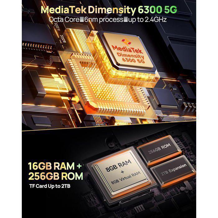 Неубиваемый мобильный телефон 5G Ulefone Armor X32 Pro 16+256 ГБ 6500 мАч 5,65" 64 МП камера Защищенный смартфон Dural SIM/NFC Зеленый