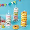 1/4Pcs Acrylic Donut Stand Doughnut Holder with Anti-Slip Feet Quick Assembly Easy To Clean Clear Donut Display Stand Tower