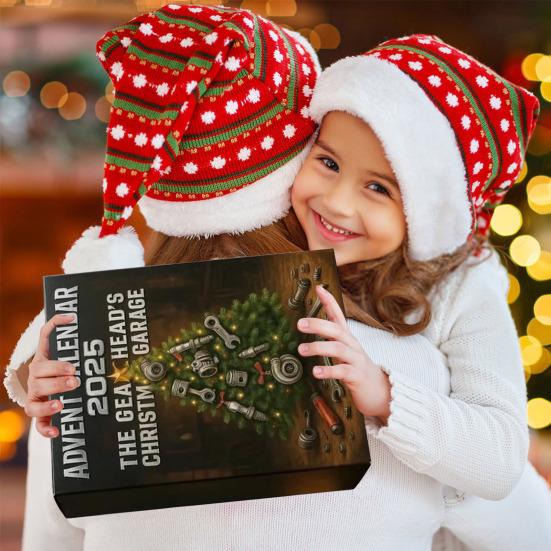 Календарь Адвента для автолюбителей 2025 24-дневная коробка для отсчета до Рождества с акриловыми миниатюрными автозапчастями, инструментами, автомобильными праздничными подарками для автоэнтузиастов