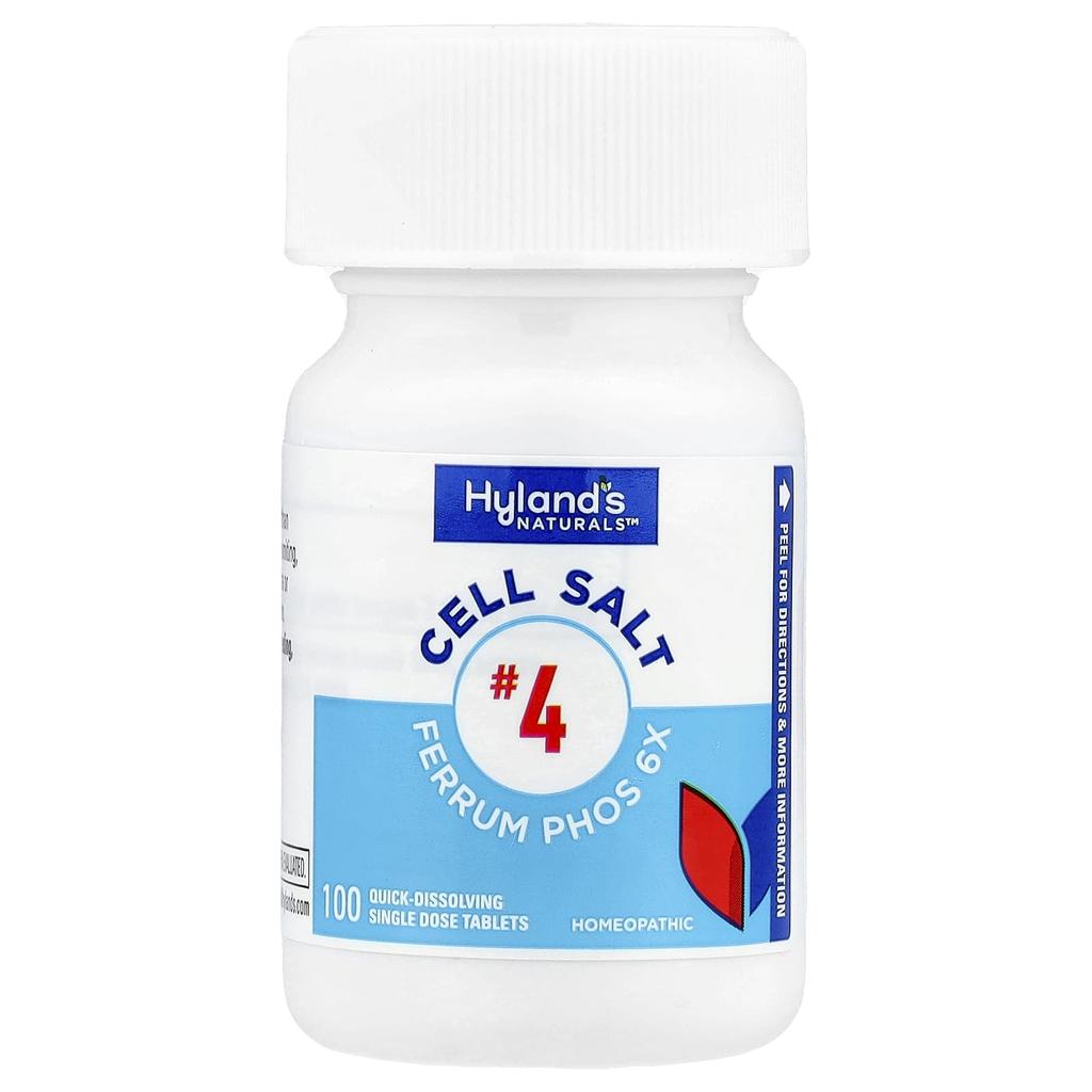 Hyland's Naturals Cell Salt #4, Ferum Force 6X, Fast Dissolve Tablets, 100 Tablets