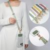 Universal Adjustable Mobile Phone Lanyard for Women Crossbody Single Shoulder Neck Strap Pearl Pendant Hanging Anti Loss Rope