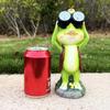Устойчивая к солнцу лягушка Садовое украшение Причудливая скульптура лягушки для патио Солнечная статуя лягушки Садовая скульптура для улицы
