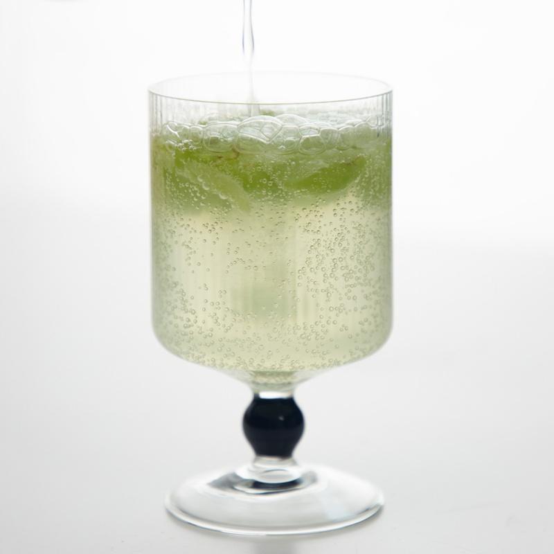 Полосатая стеклянная чашка для мороженого, высокая чашка для ликера, шампанского, вина, сока