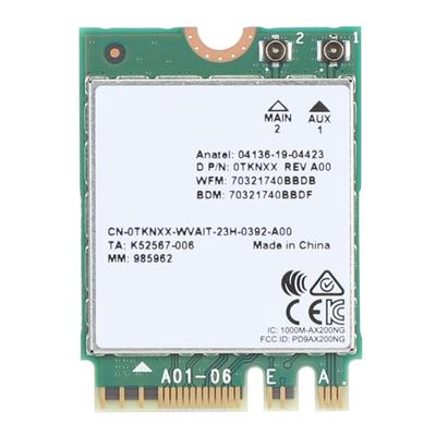 Сетевая карта 1650X AX200 M.2 WiFi6 2.4G 5G Двухдиапазонная Высокая пропускная способность Быстрая передача данных