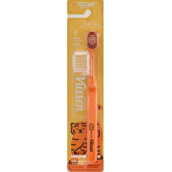 VUSSEN Plain Tiger Double Wide Toothbrush (Orange)