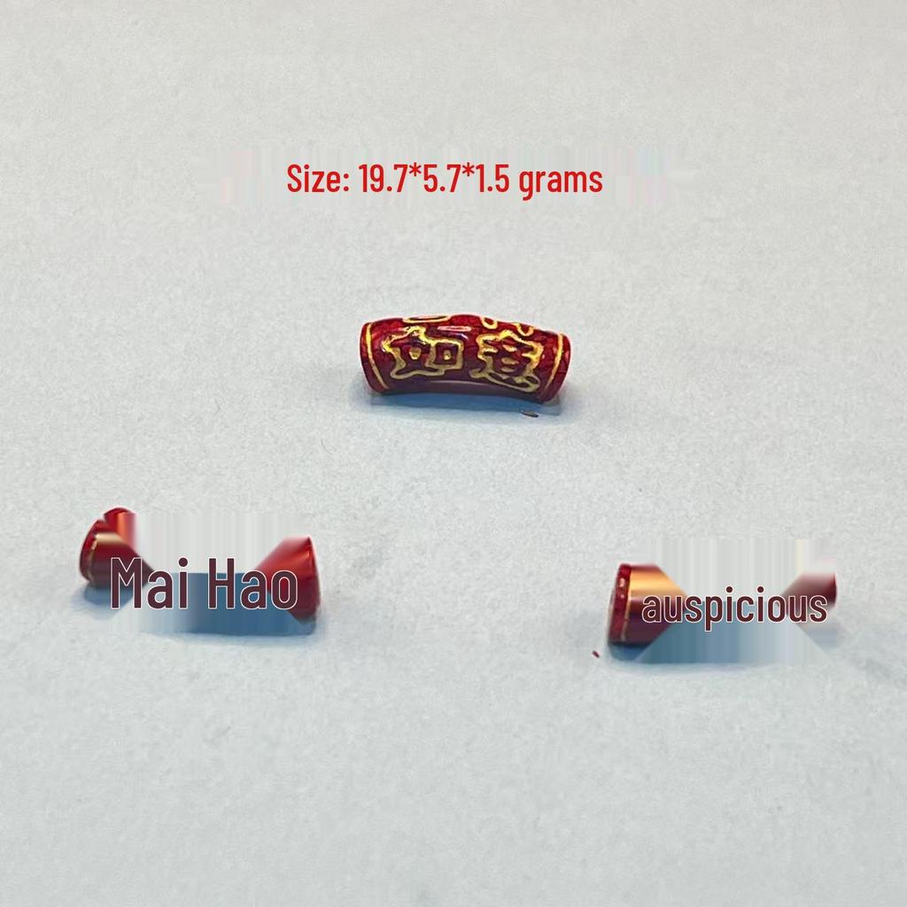 Original Gold-Plated Cinnabar Turtle Shell Fu Plaque and Gourd Pouch Accessories